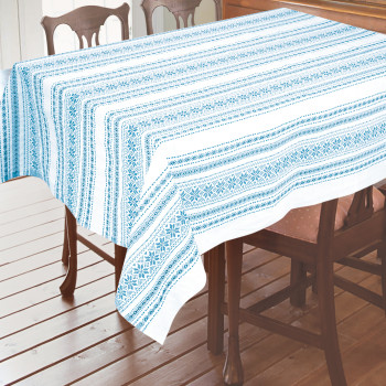 Obrus tkany z ornamentem niebieski TM Yaroslav